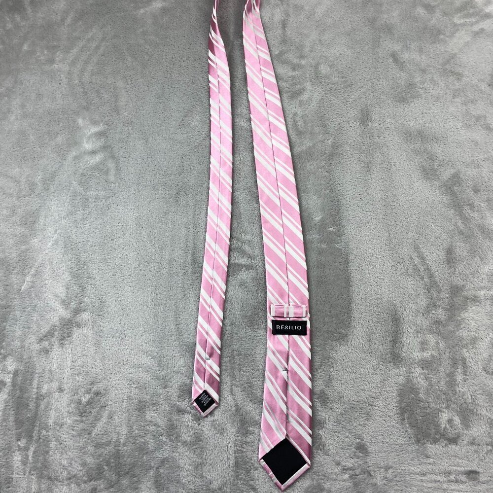 Resilio Skinny Style Men's Classic 100% Silk Neck Tie - Picture 4 of 6